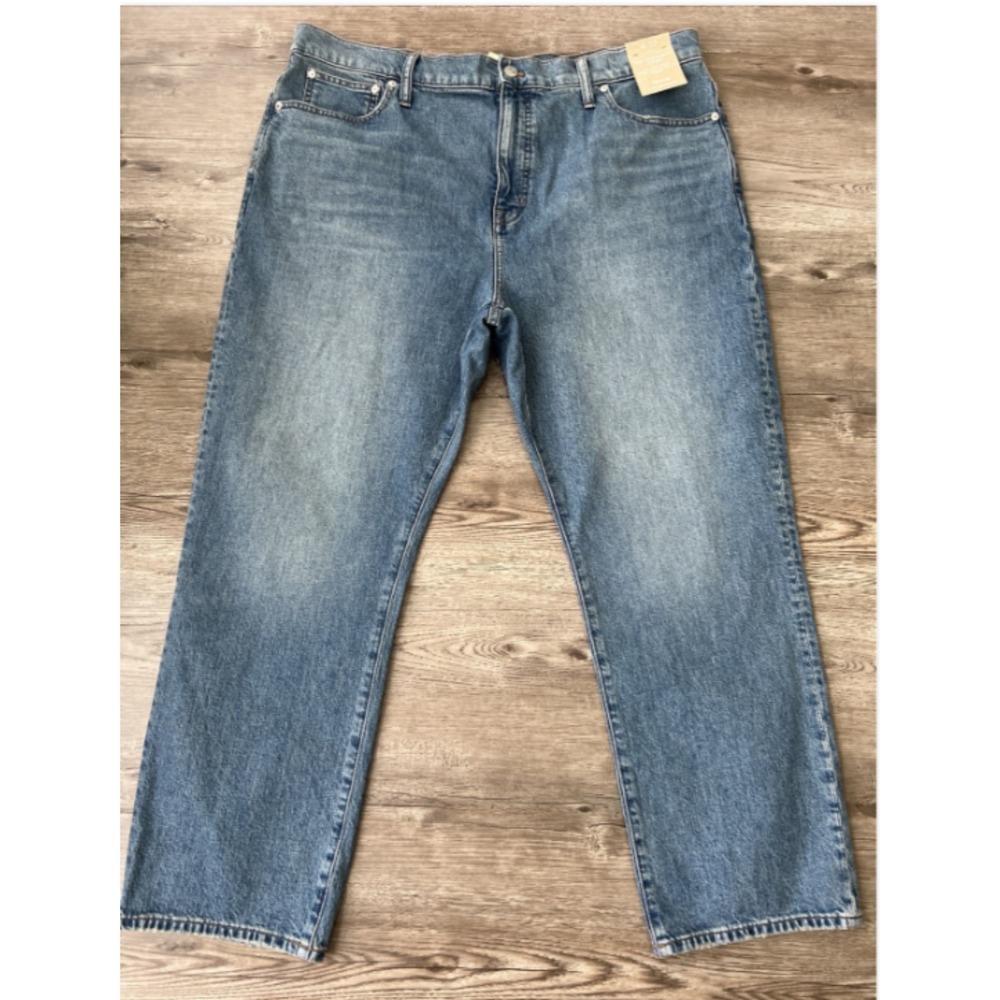 Madewell 90s Straight Crop High Rise Jeans Womens 33 Blue Denim NWT